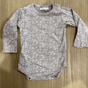 Jamie Kay Floral Print Baby Onesie in Soft Brown